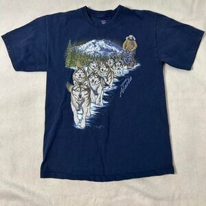 Vintage Hanes Alaska Wolf Pack T-Shirt Size Medium‎